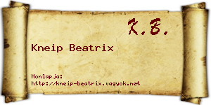 Kneip Beatrix névjegykártya